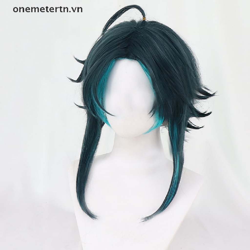 Tóc Giả Màu Xanh Lá 40cm Hóa Trang Nhân Vật Anime onemetertn Genshin Va Chạm Xiao Cho Nam