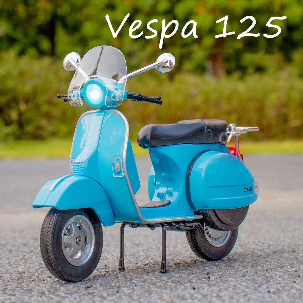 Mô Hình Xe Vespa 125 Tỉ Lệ 1: 10 Bằng Hợp Kim Có Đèn Và Nhạc Cho Bé