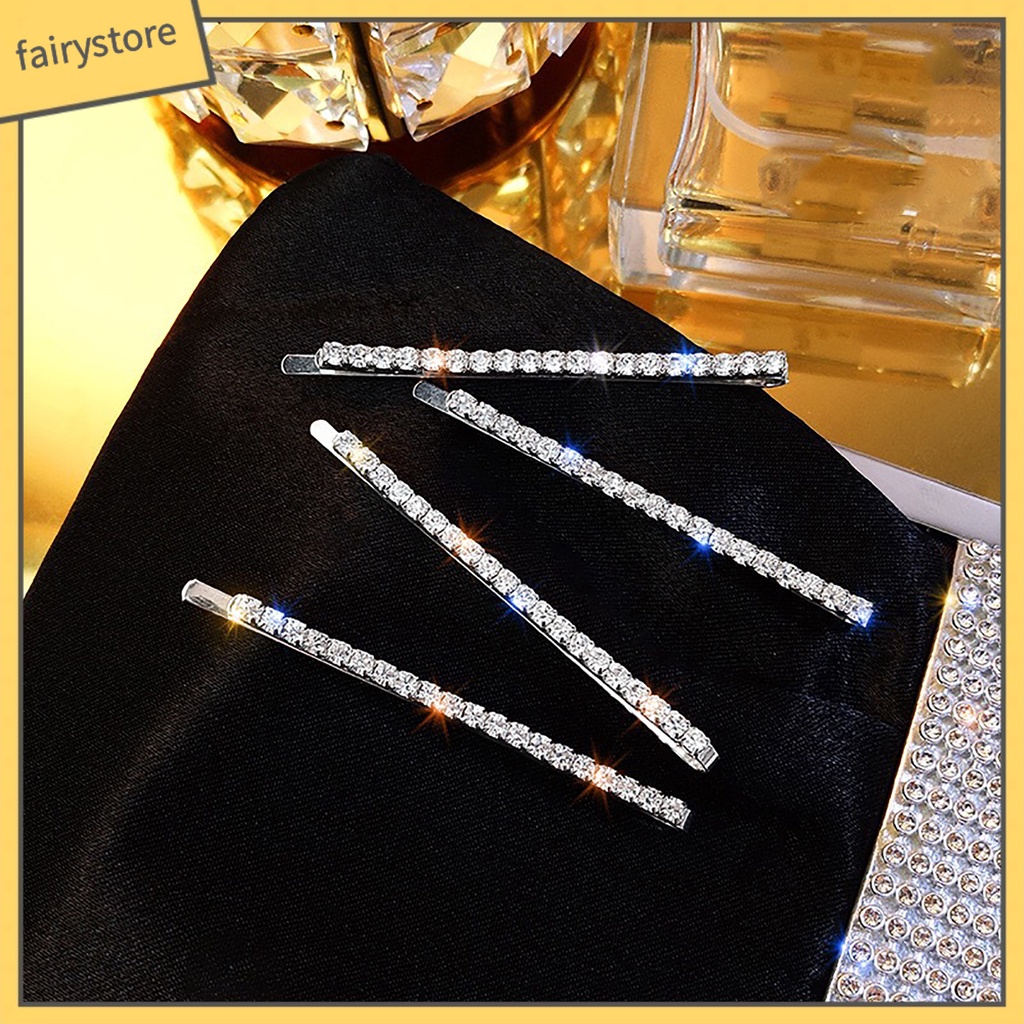 Set 2 / 4 Kẹp Tóc Đính Đá Lấp Lánh Trang Trí Tóc Thanh Lịch Dành Cho Nữ [Fairy1]