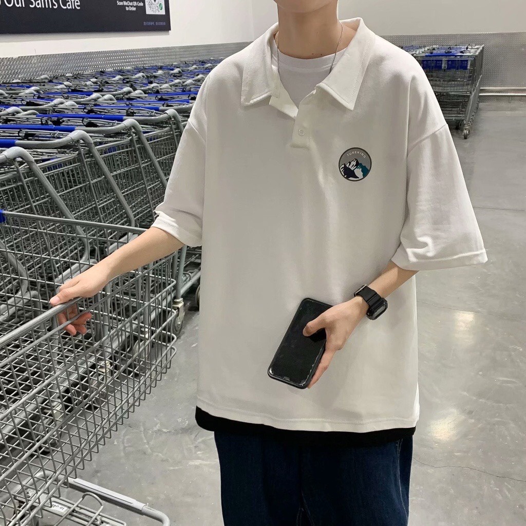 Áo polo nam nữ in họa tiết, áo polo form rộng oversize unisex phong cách trẻ trung