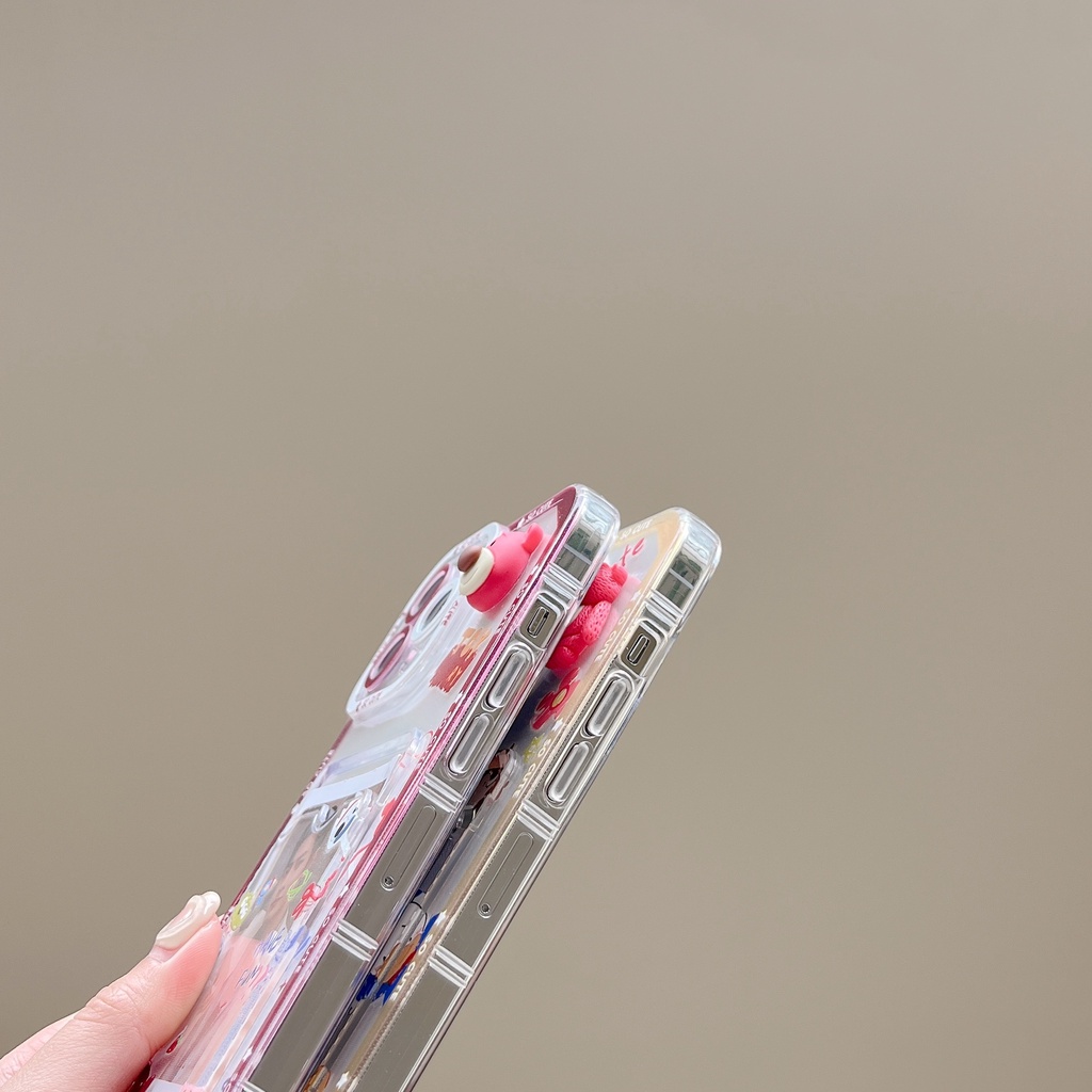 Ốp Điện Thoại tpu Silicon Mềm Trong Suốt Hình Gấu 3D Có Ngăn Đựng Ảnh Cho iPhone 14 13 12 11 Pro Max XS XR 7 8 Plus