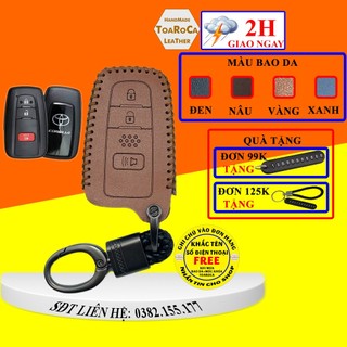 Bao da chìa khóa Toyota Corolla Cross ô tô smartkey handmade da bò thật 100% chính hãng Toaroca chống trầy xước,rơi,vỡ