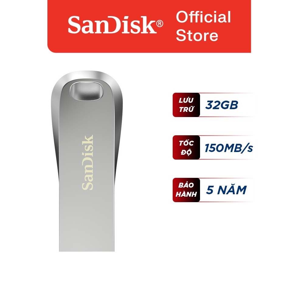 USB 3.1 SanDisk Ultra Luxe CZ74 32GB upto 150MB/s vỏ kim loại