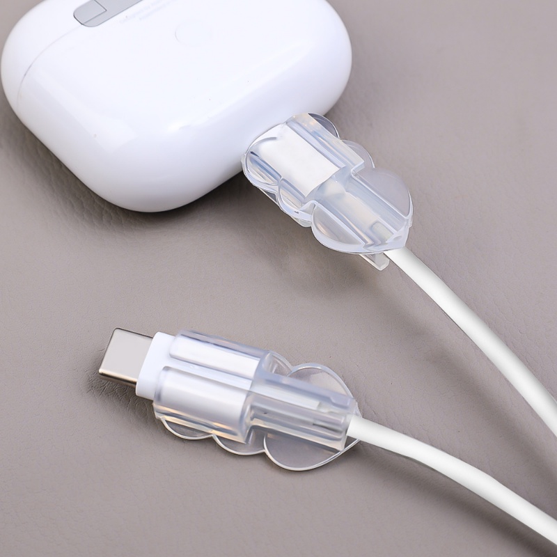 Kẹp Bảo Vệ Dây Cáp USB Hình Trái Tim Màu Trong Suốt