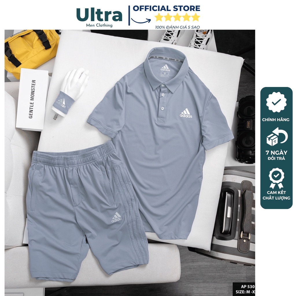 Bộ Adidas nam cá tính cao cấp Hàng Hiệu Ultra Men UM530 Set quần áo nam mùa hè chất mát hàng xịn đẹp phom chuẩn