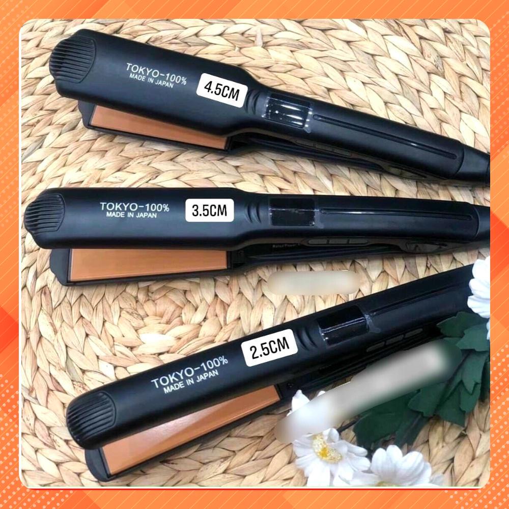 Máy ép duỗi tóc, uốn tóc xoăn Nhật Bản Tokyo 3in1, thanh gốm là tóc nhanh, giúp kẹp thẳng tóc tránh hư tổn, BH 12 tháng