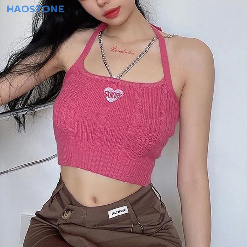 Áo Crop Top Dệt Kim Không Tay Phối Dây Xích Kim Loại Gợi Cảm Mùa Hè Cho Nữ MCL