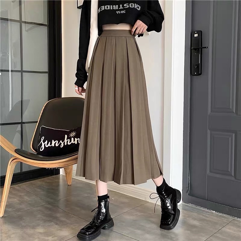 [Ảnh thật/Video]Chân váy xếp li to hàng Quảng Châu