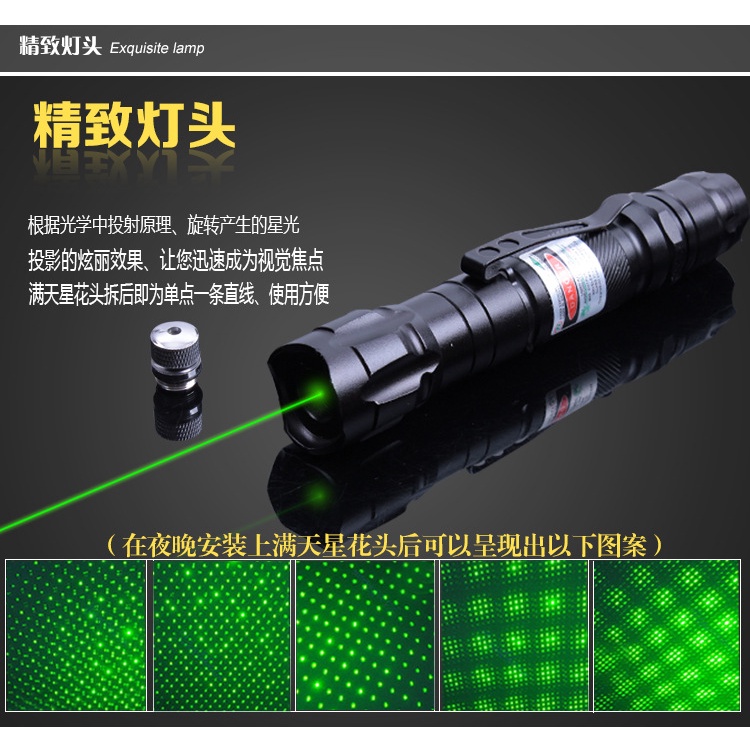Đèn Pin Laser009 Đỏ Xanh Dương Tím Tím
