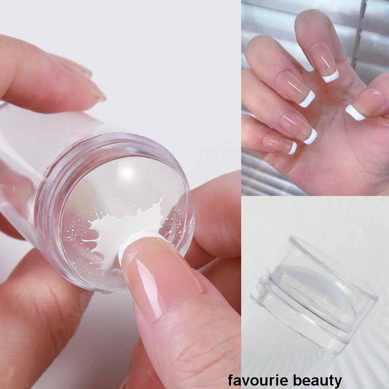 ✨✨2 Dụng cụ tem in mẫu và bảng cào nhỏ gọn trong suốt làm móng diy tiện dụng