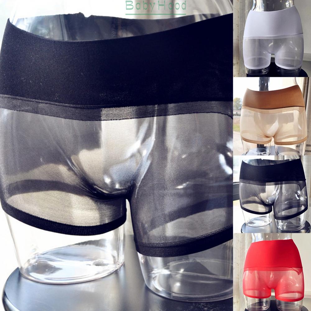 Men Boxer Shorts Seamless See-through Underwear Sexy Pantyhose Underpants Trunks Underwear#BBHOOD