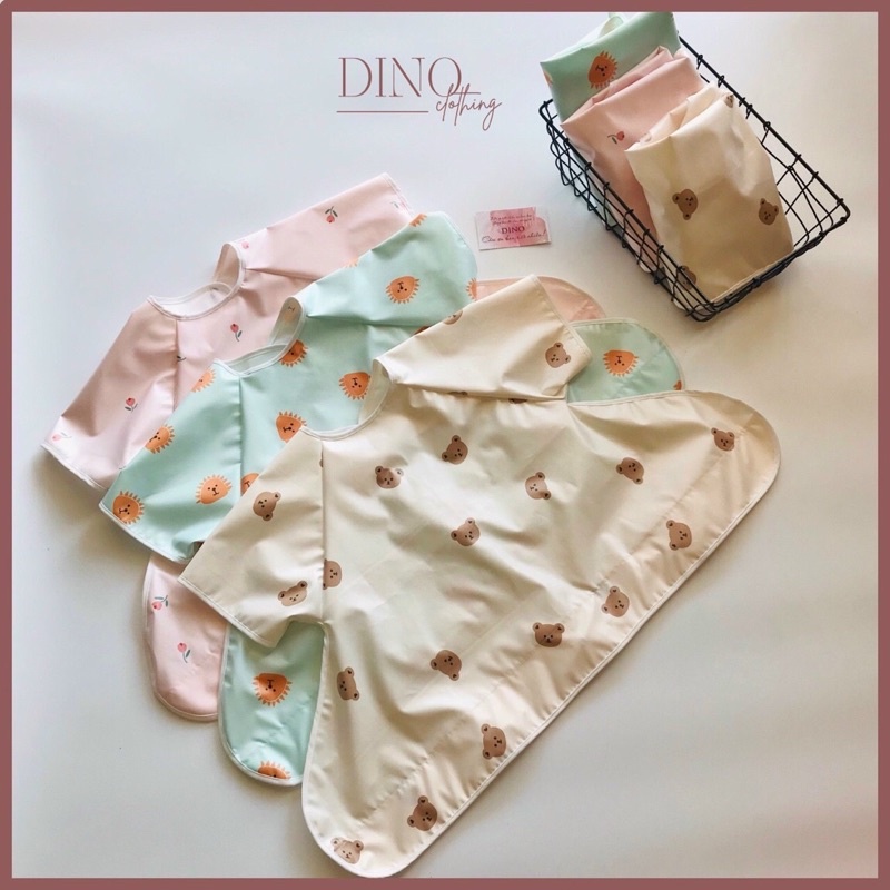 Yếm ăn dặm tiểu quý tộc chống thấm cotton thoáng khí có giác hút chân không cho bé trai bé gái