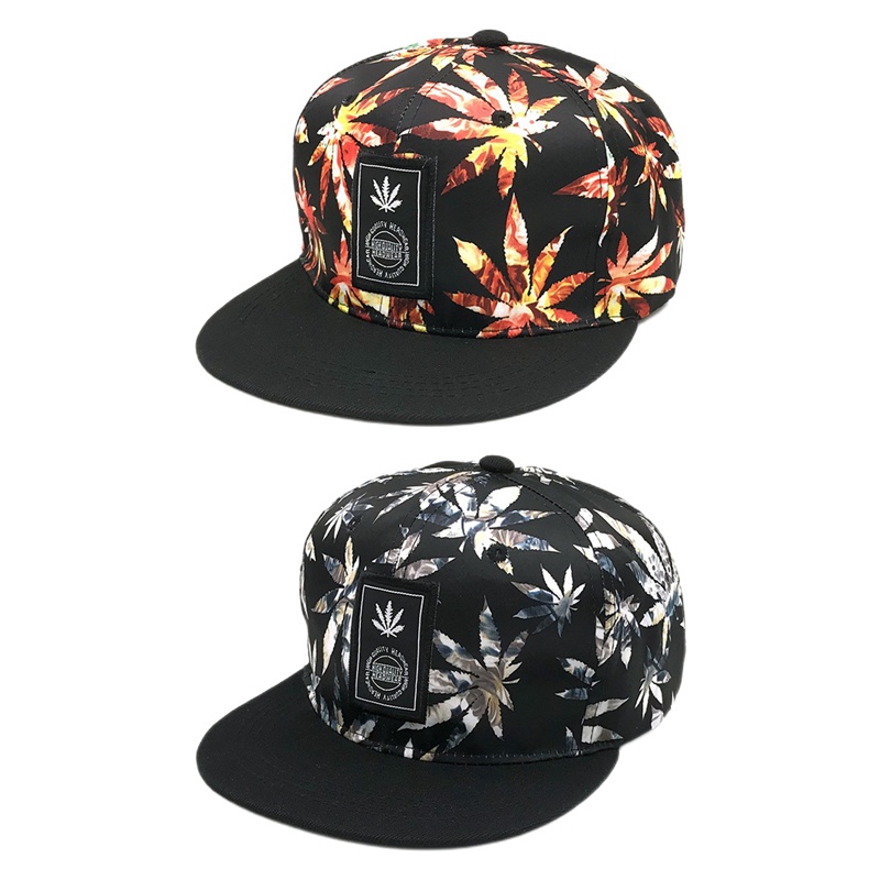 Nón Snapback Hoạ Tiết Lá Cây Phong Cách Hip Hop