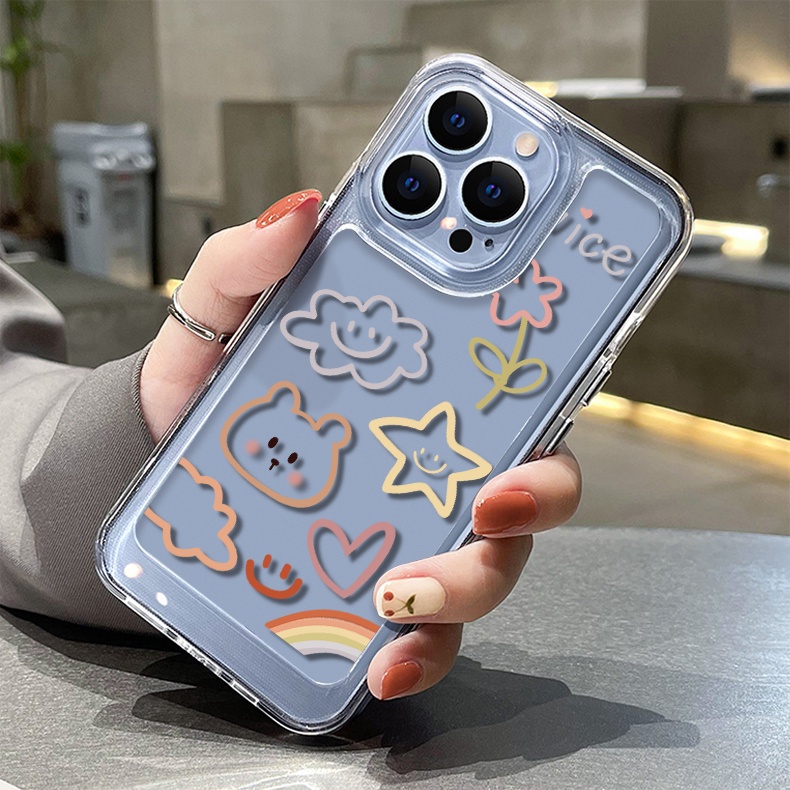 Ốp Điện Thoại DecoPhone Acrylic tpu acrylic Hình Đám Mây Tím Hồng Cho iphone 6 6s 7 8 plus x xs max se 11 12 13 14 15 pro max plus