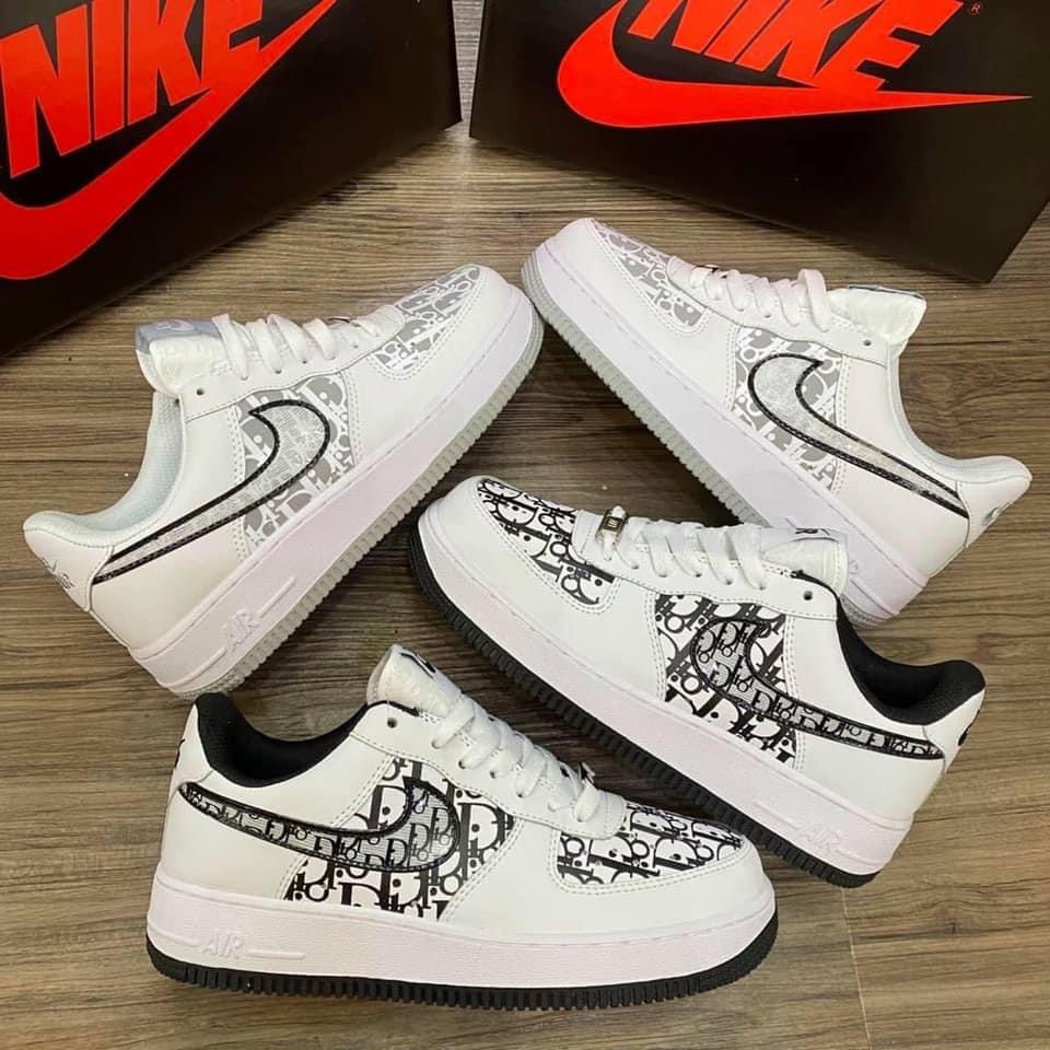 Giày Thể Thao AF1 dior Đế Đen, Đế Xám - Giày Sneaker AF1 Họa Tiết Nam Nữ ( SALE ĐẬM ) Full Box Bill