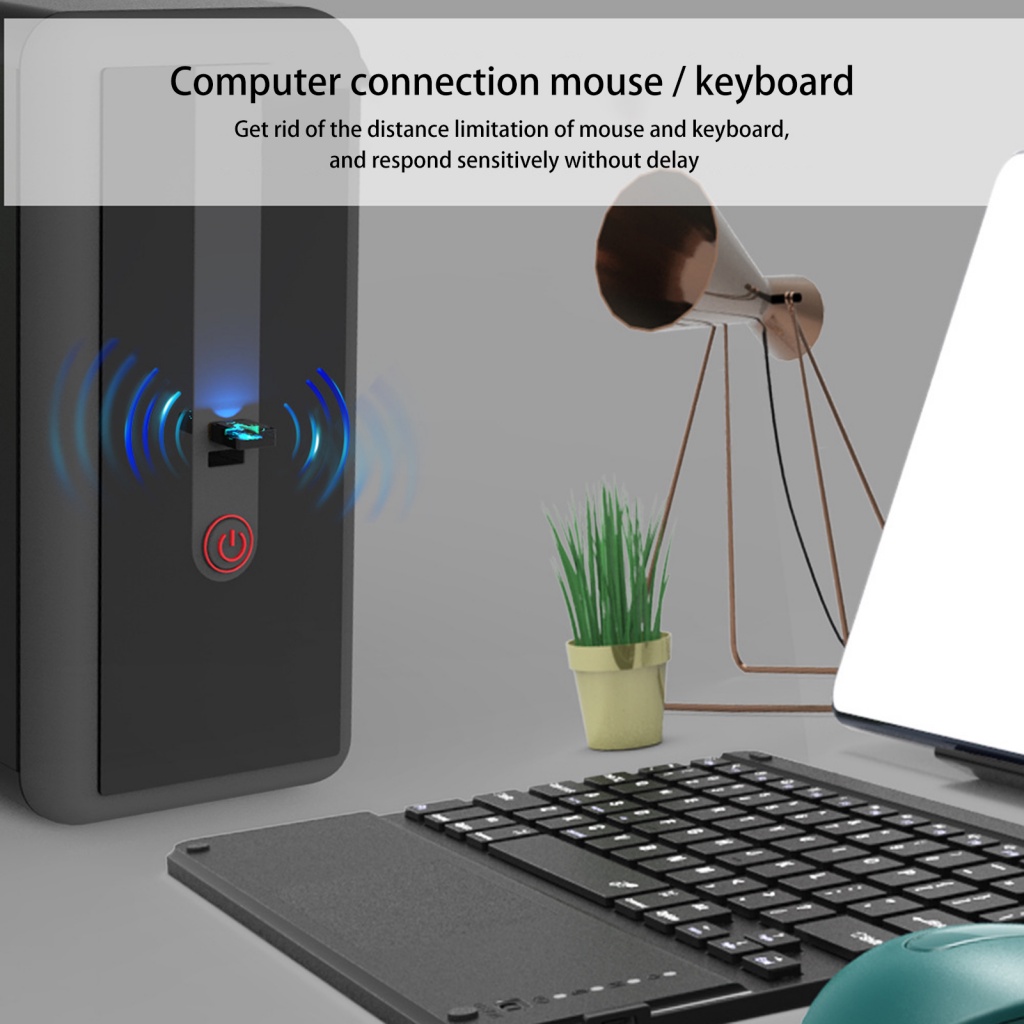 Bộ Chuyển Đổi Chuột Và Bàn Phím Bluetooth 5.1 Không Dây Tốc Độ Cao In Họa Tiết Hoa Hướng Dương Màu Đen BT 5.1 Cho Máy