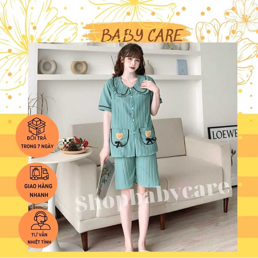 BỘ BẦU TRƯỚC VÀ SAU SINH HỌA TIẾT TÚI GẤU XINH XẮN- BỘ MẶC MÙA HÈ TIỂU THƯ CÓ KHÓA CHỈNH CHO BÉ TUTI