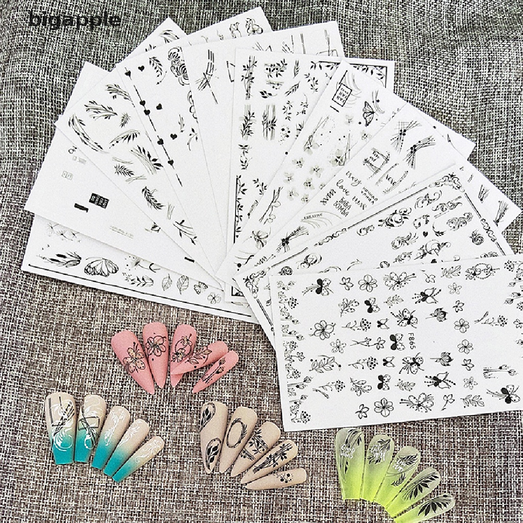 1 Tờ Miếng Dán Trang Trí Móng Tay Họa Tiết Hoa Và Bướm Độc Đáo Thời Trang