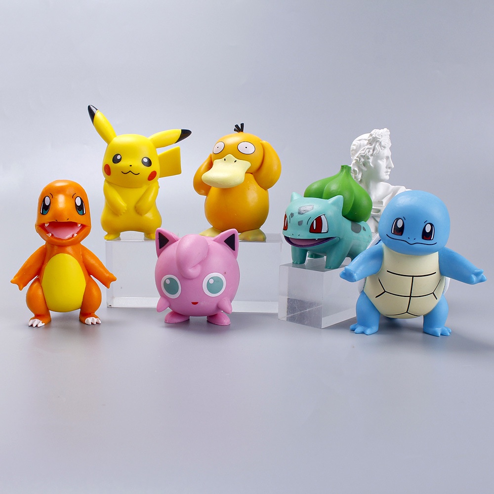 Bộ 6 Mô Hình Nhân Vật Pokemon Bằng Pvc Dễ Thương Dùng Trang Trí Bánh Kem