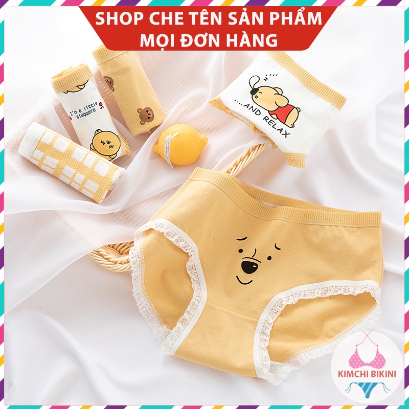 Quần lót chun 4 chiều có giãn in hình dễ thương KIMCHIBIKINI Quần áo lót được nhiều chị em tin dùng QL112
