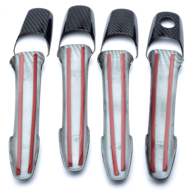 Ốp Bọc Tay Nắm Cửa Xe Hơi Mazda 2 3 6 Bằng Sợi Carbon Không Đục Lỗ Kèm Chìa Khóa