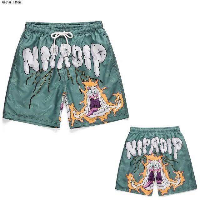 Quần short đi biển ống đứng họa tiết Graffiti hiphop cho nam 3gXW