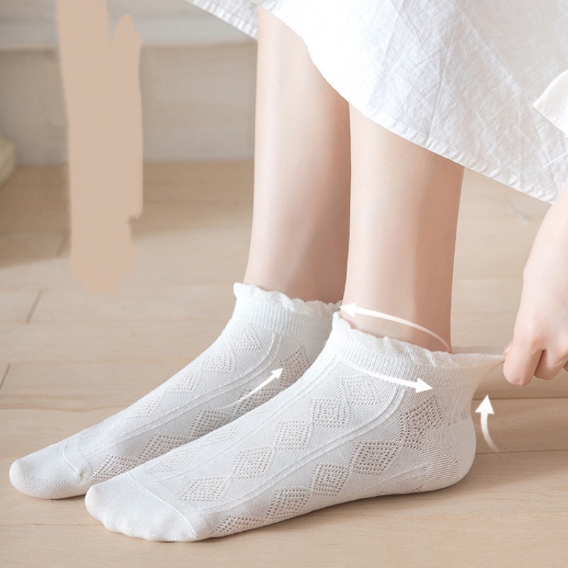 Set 5 Đôi Vớ Cotton Cổ Thấp Chống Trượt Thoáng Khí Thoải Mái