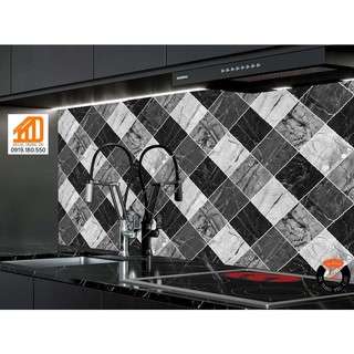 Decal Dán Bếp GẠCH TRẮNG ĐEN - Kích thước: (50x100)cm (Đổi mẫu)