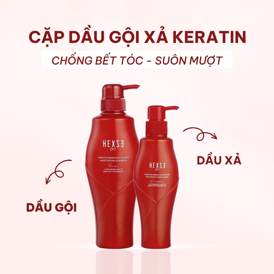 Cặp dầu gội xả HEXZE mềm mượt tóc, kiềm dầu tốt