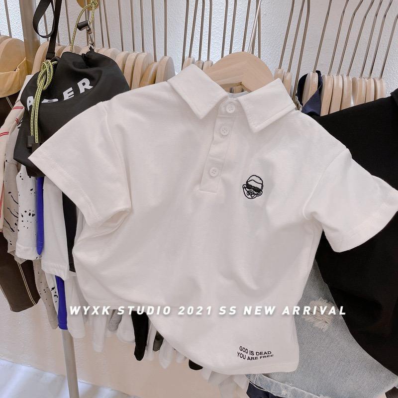 Áo polo Cotton Tay Ngắn Phong Cách Hàn Quốc Mới 2023 Cho Bé Trai