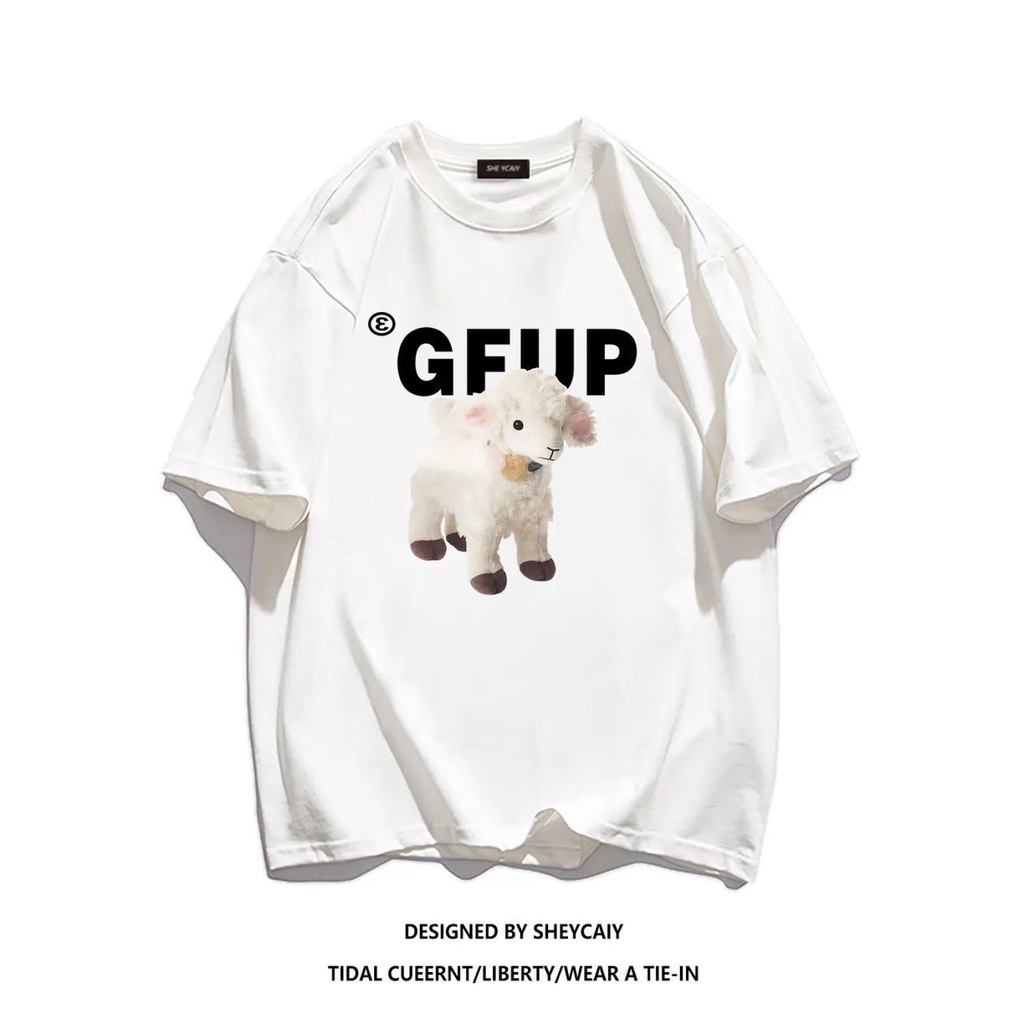 Jiashucheng Áo Thun Nữ Ngắn Tay Phong Cách Đường Phố Mỹ Mới