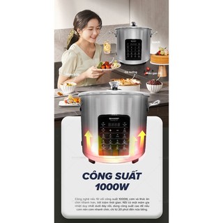Nồi đa năng Sharp KN-MC90V-ST [Kèm 3 nồi sứ, khay hấp inox, giá đõ inox] - CheapMall