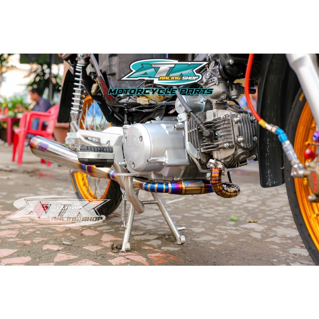 Cổ pô TITANIUM bầu hơi xoắn hàng gia công cao cấp dành cho xe FULED ,FUTURE NEO 125 hàng gia công chất lượng cao