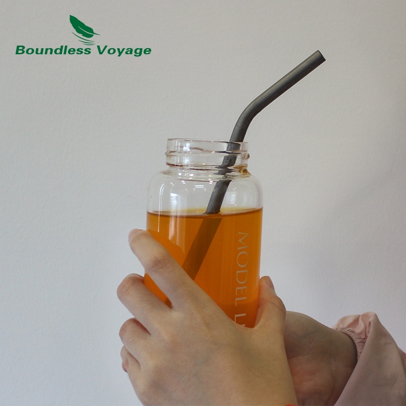 Ống Hút Titan Dạng Cong Siêu Nhẹ Có Thể Tái Sử Dụng