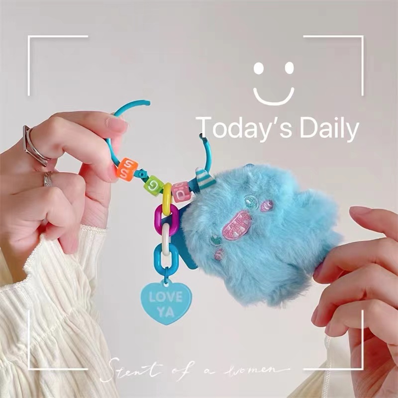 Móc Khóa Hình Quái Vật Nhồi Bông Dễ Thương Chống Thất Lạc