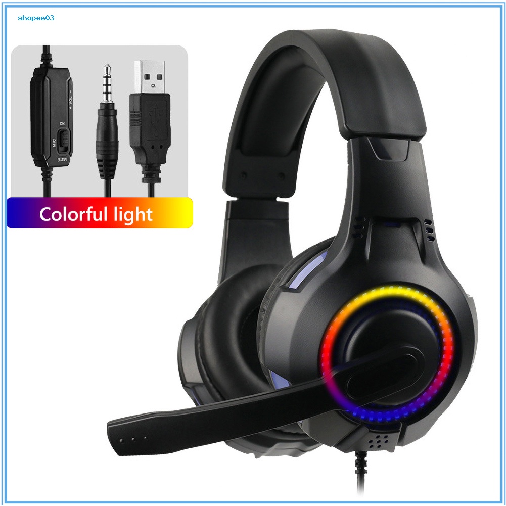 Tai Nghe Chụp Tai Jack Cắm 3.5mm Có Đèn LED Âm Trầm Chuyên Dụng Chơi Game PS4