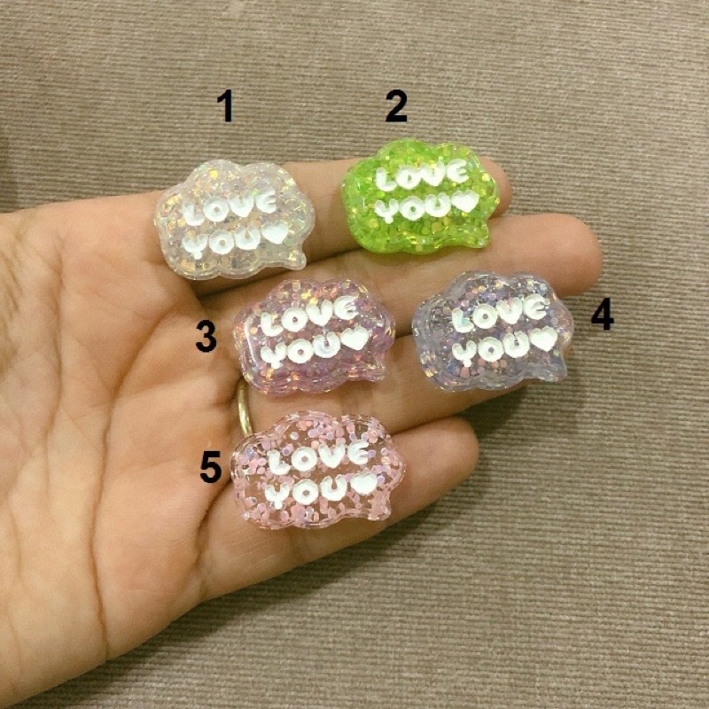 STICKER/JIBITZ/CHARM LOVE YOU TRANG TRÍ DÉP SỤC