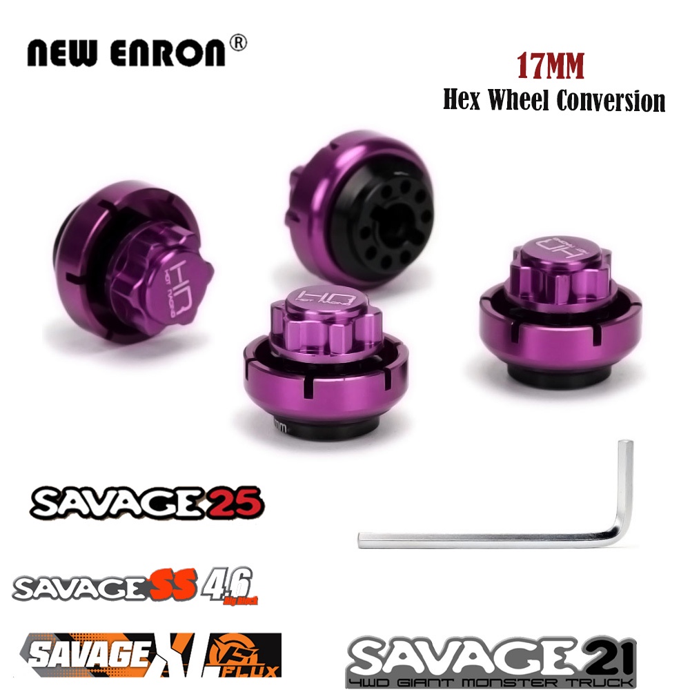 Hợp kim Chuyển đổi bánh xe lục giác 17mm với phần mở rộng 5mm Đai ốc răng cưa có ren cầm tay cho RC phụ tùng ô tô HPI Racing Savage Flux HP X XL 21 25 SS 4,6