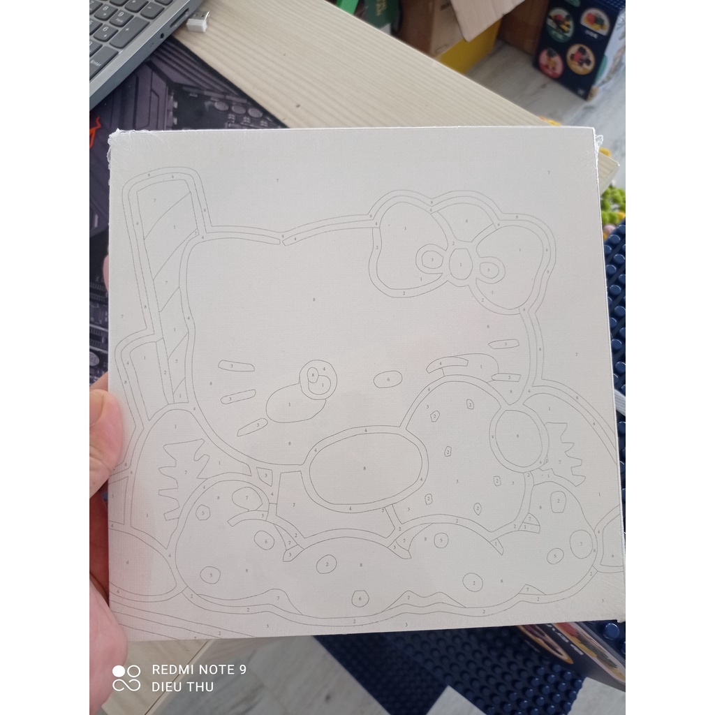 Tranh Tô Màu Sơn Dầu Số Hoá Sẵn Bút Và Màu Dầu  20X20cm