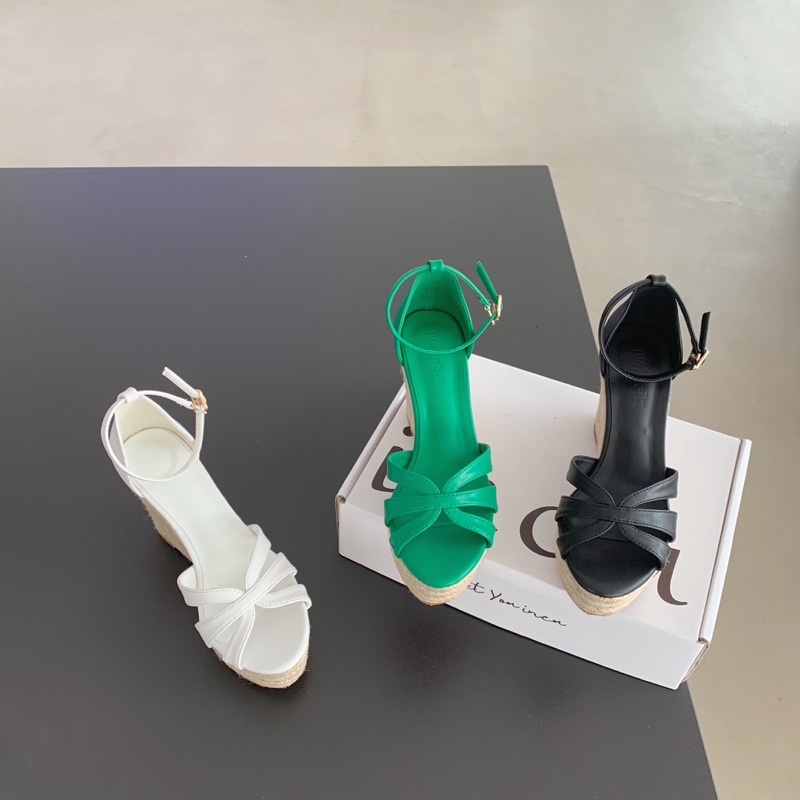 Giày sandal đế xuồng cói siêu nhẹ đi biển 866-28