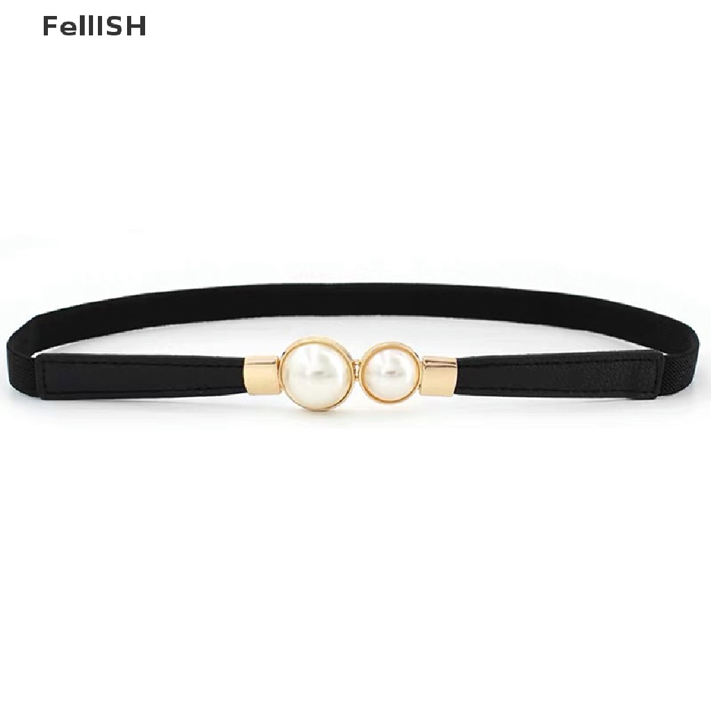 Thắt Lưng Da PU Khóa Ngọc Trai Co Giãn Thời Trang 439br