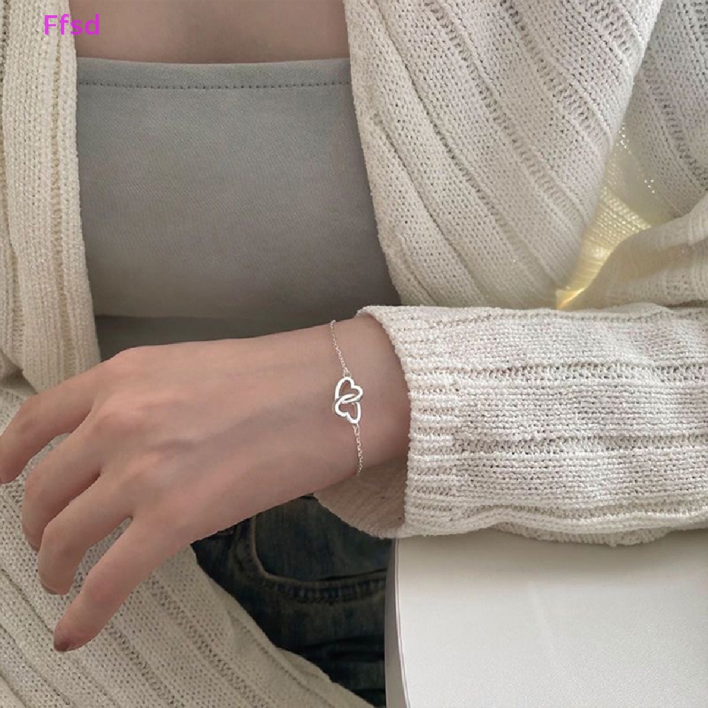 {Ffsd} Mới Vòng Đeo Tay Dạng Chuỗi Hạt Rỗng Hình Trái Tim Đôi Thanh Lịch Vintage Trang Sức Cho Nữ * Hàng Bán Chạy