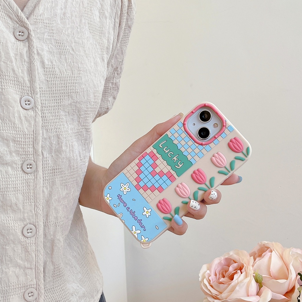 Ốp Điện Thoại Silicon tpu Mềm Hình Hoa Tulip Cho iPhone 11 13 12 14 Pro Max XS Max X XR 7 8 +