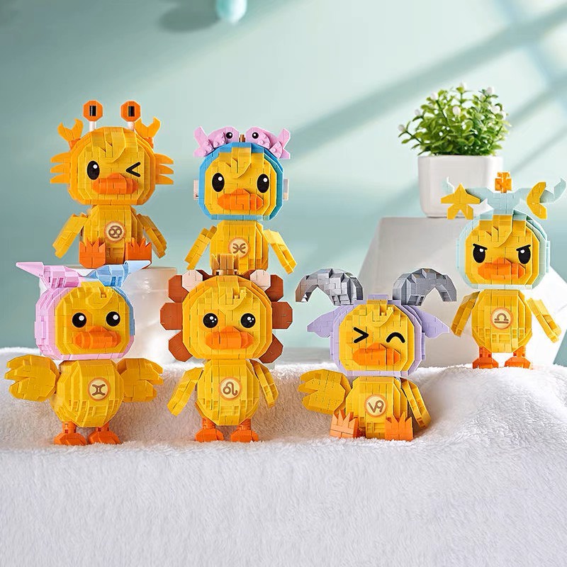 Đồ chơi lắp ráp 12 chòm sao phiên bản vịt vàng siêu dễ thương Bi House