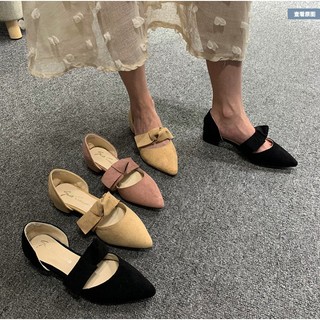 ORDER GIÀY SỤC NỮ MŨI NHỌN THẮT NƠ DA LỘN NỮ TÍNH