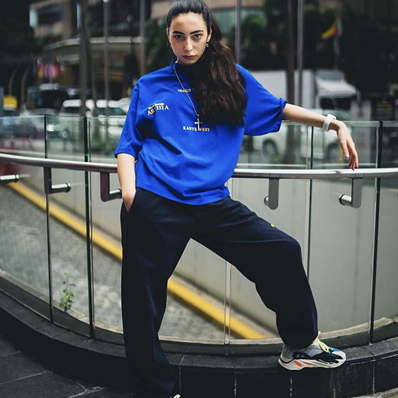 Áo Thun Cotton Tay Ngắn Dáng Rộng Phong Cách Kanye