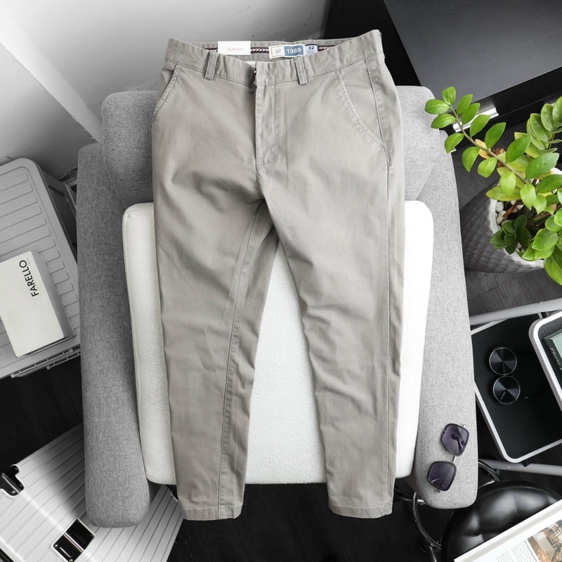 Quần dài kaki gap nam công sở from slim fit ống côn chất vải co dãn mềm mịn