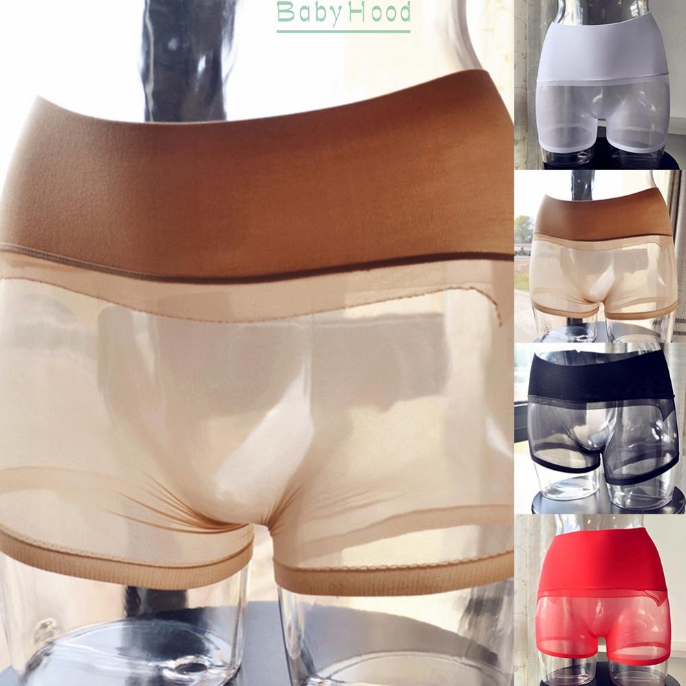 Men Boxer Shorts Seamless See-through Underwear Sexy Pantyhose Underpants Trunks Underwear#BBHOOD