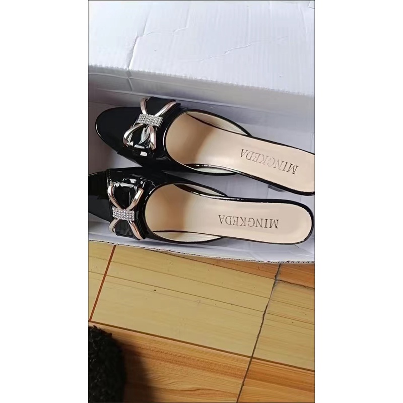 Dép cao gót 5cm đính nơ BIG SIZE 35-42 - Hàng Quảng Châu