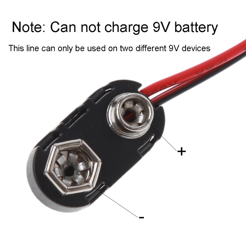 Set 2 Dây Cáp Nguồn 6F22 9V 9V Thay Thế Tiện Dụng